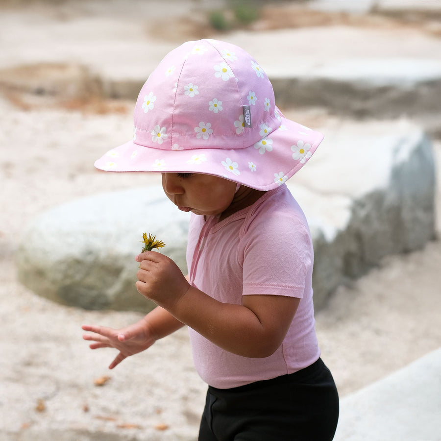 Cotton Floppy Hat - Pink Daisy