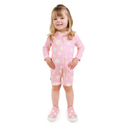 Long Sleeve UV Jumpsuit - Pink Daisy