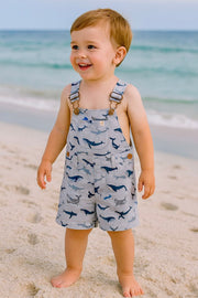 Galleon Woven Overalls - Whales