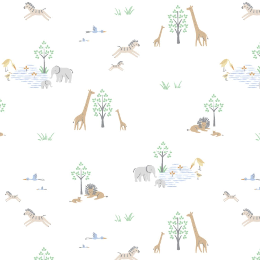 Modal Baby Blanket - White Serene Safari