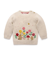 Organic Cotton Woodland Sweater - Wheat Melange
