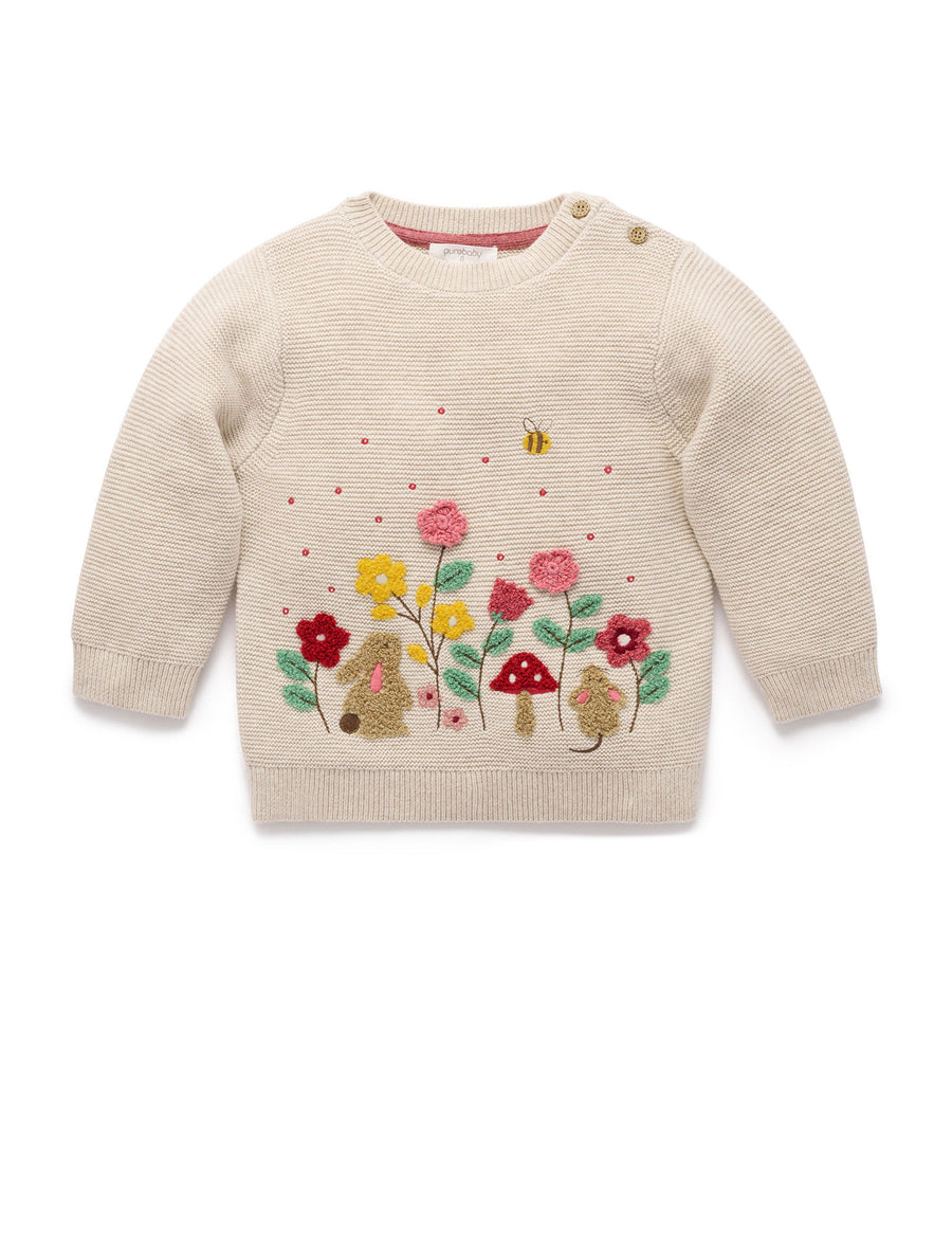Organic Cotton Woodland Sweater - Wheat Melange
