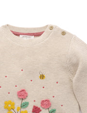 Organic Cotton Woodland Sweater - Wheat Melange