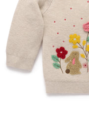 Organic Cotton Woodland Sweater - Wheat Melange