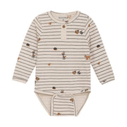 Long Sleeve Bodysuit - Woodland Stripe