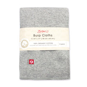 Solid Organic Cotton Burp Cloth Five Pack - Heather Gray