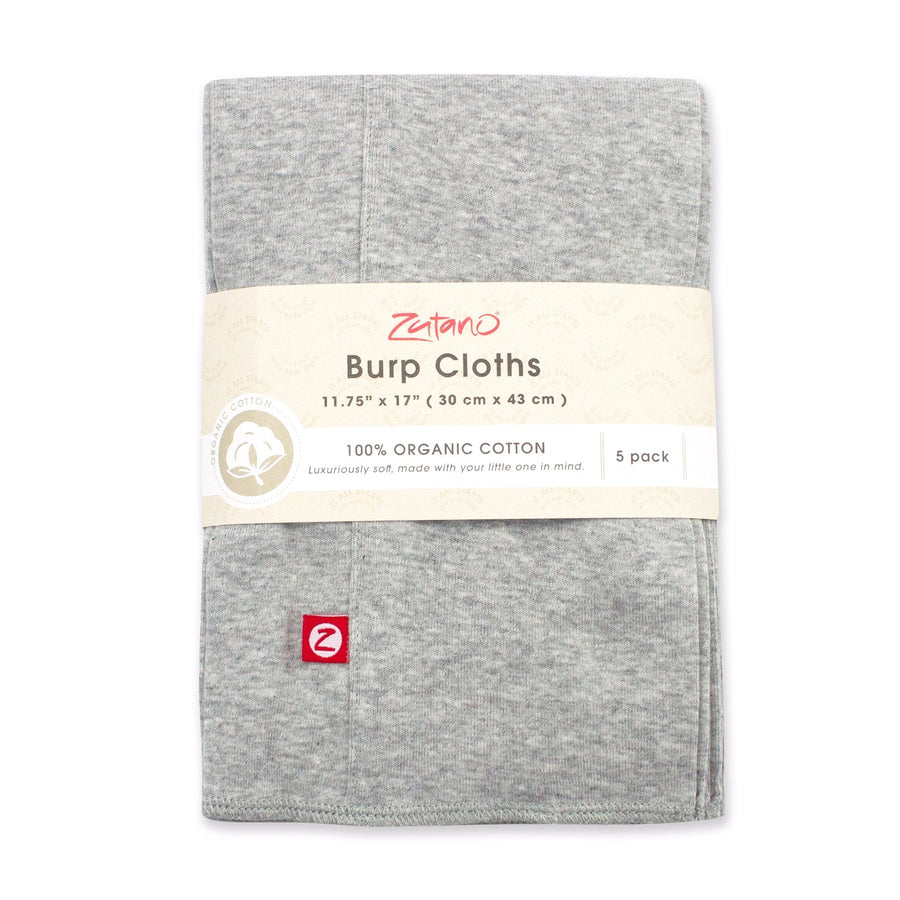 Solid Organic Cotton Burp Cloth Five Pack - Heather Gray