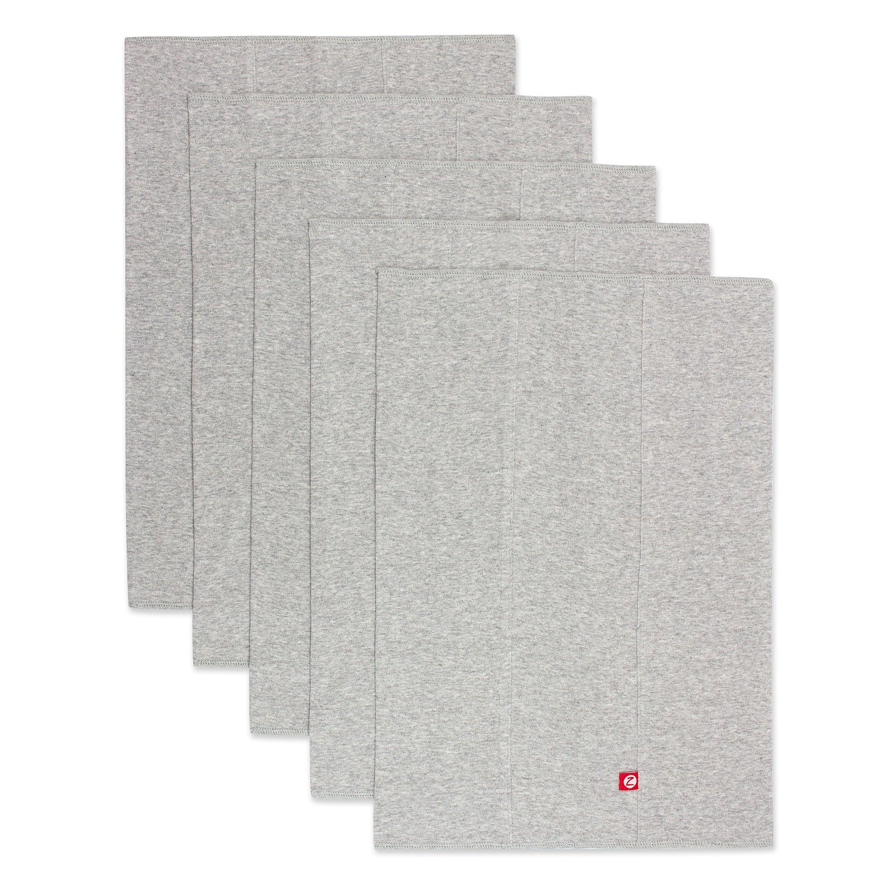 Solid Organic Cotton Burp Cloth Five Pack - Heather Gray