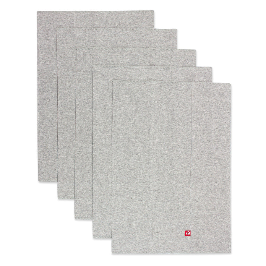 Solid Organic Cotton Burp Cloth Five Pack - Heather Gray