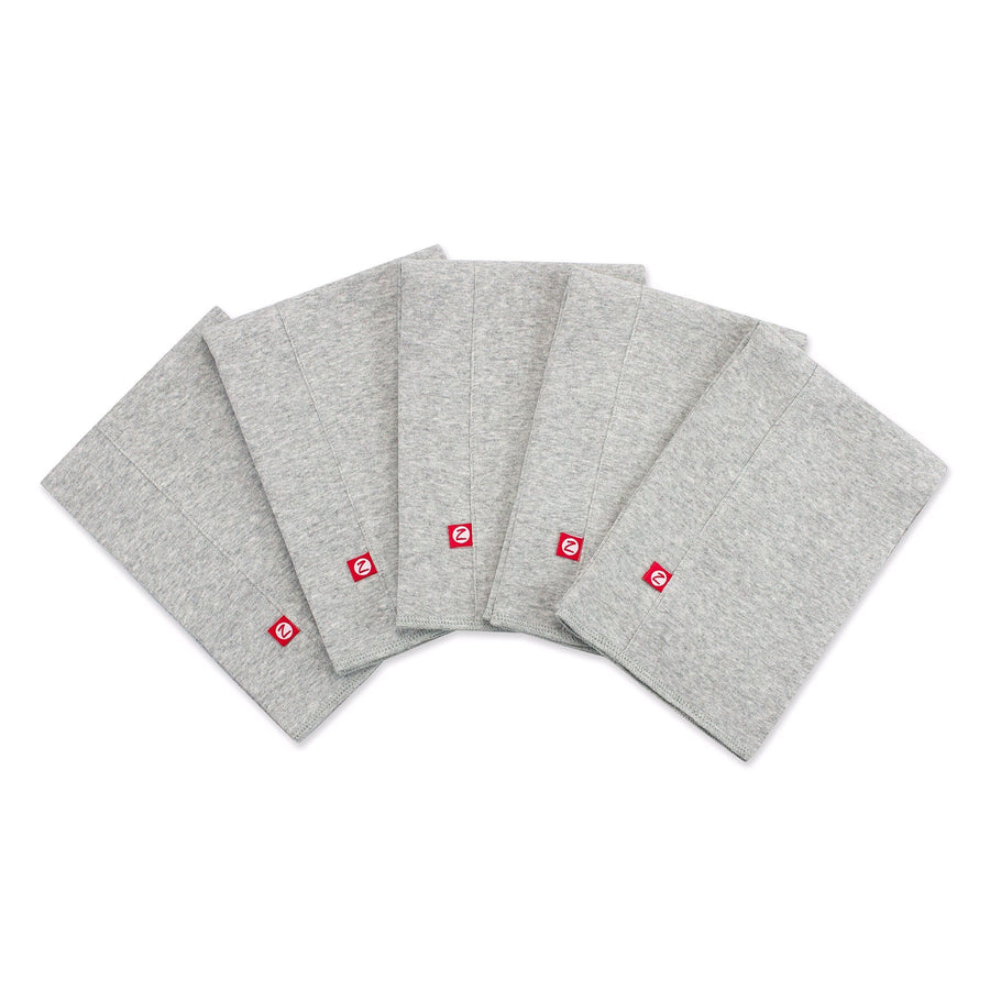 Solid Organic Cotton Burp Cloth Five Pack - Heather Gray