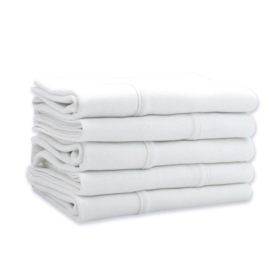 Solid Organic Cotton Burp Cloth Five Pack - White
