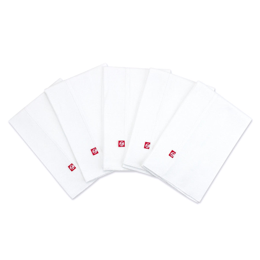 Solid Organic Cotton Burp Cloth Five Pack - White
