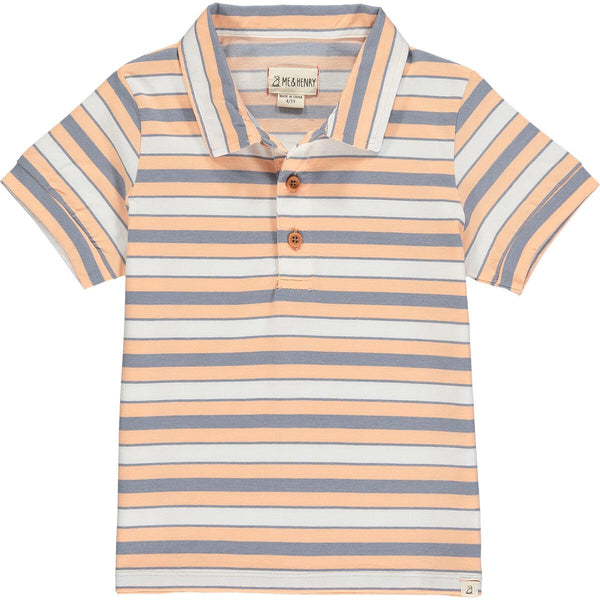 Flagstaff Polo - Salmon , White Stripe