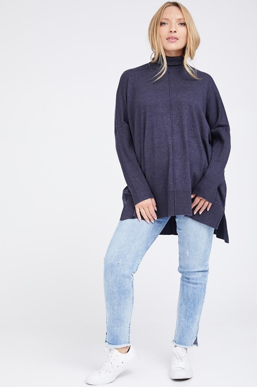 Tory Knit Maternity Sweater - Blue