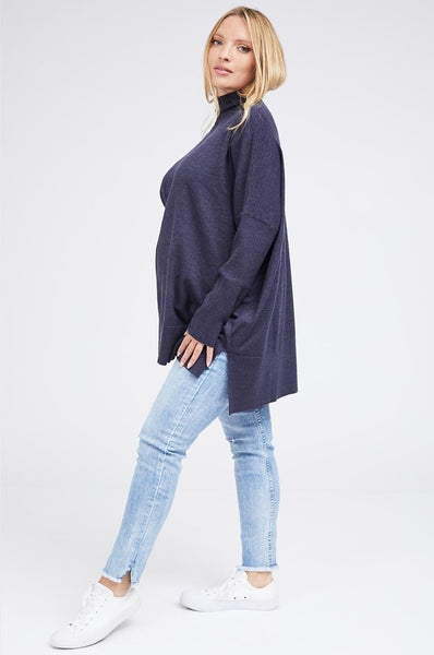 Tory Knit Maternity Sweater - Blue