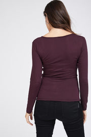 Cross Over Maternity/Nursing Top - Maroon