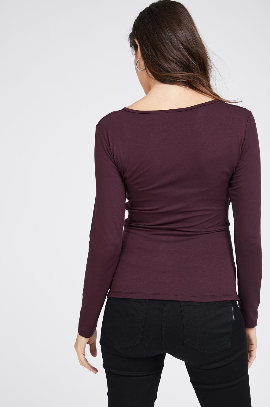 Cross Over Maternity/Nursing Top - Maroon