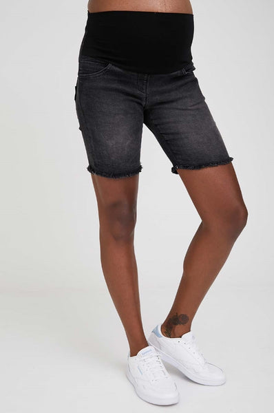 Olivia High Rise Denim Shorts - Black