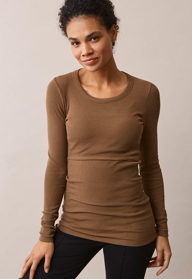 Signe Long Sleeve Top - Hazelnut