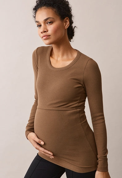 Signe Long Sleeve Top - Hazelnut