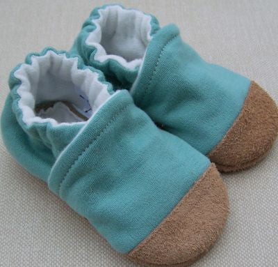 Organic Cotton Knit Slippers -  Ribbed Pond