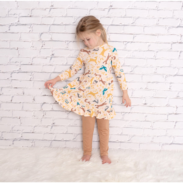 Bamboo Jersey Dress with Bloomer - Woodland Frolic