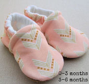 Organic Cotton Knit Slippers - Coral Chevron