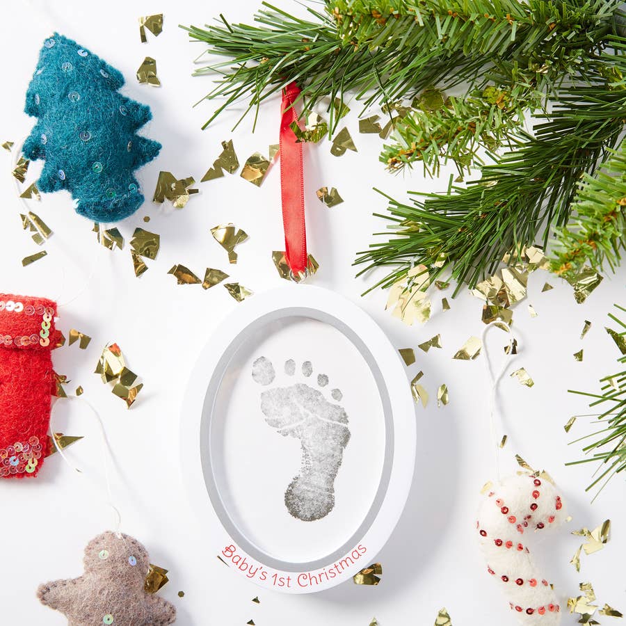 Babyprints Photo Ornament - White