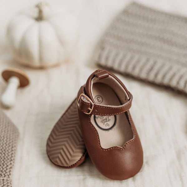 Mary Jane Moccasin with Anti-Slip Sole - Dark Chocolate