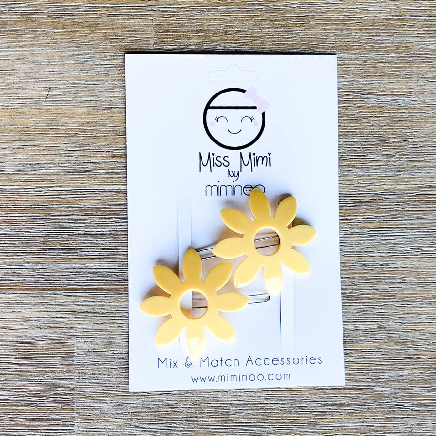 Flower Hair Clip Set of 2 - Various Colors