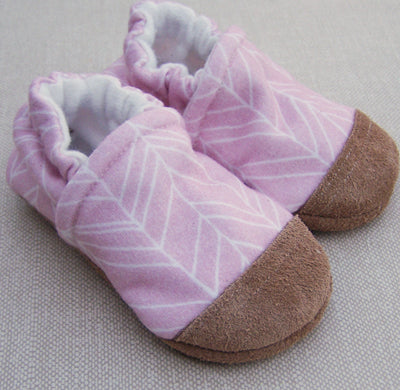 Organic Cotton Knit Slippers - Pink Feather