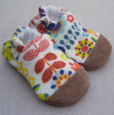 Organic Cotton Knit Slippers - Swedish Floral