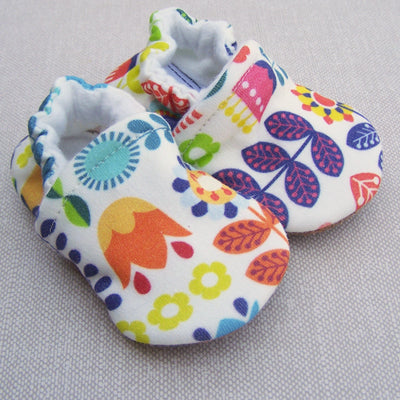 Organic Cotton Knit Slippers - Swedish Floral