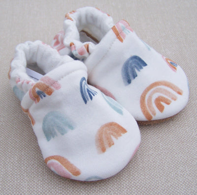Organic Cotton Knit Slippers - Watercolor Rainbow