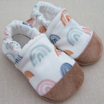 Organic Cotton Knit Slippers - Watercolor Rainbow