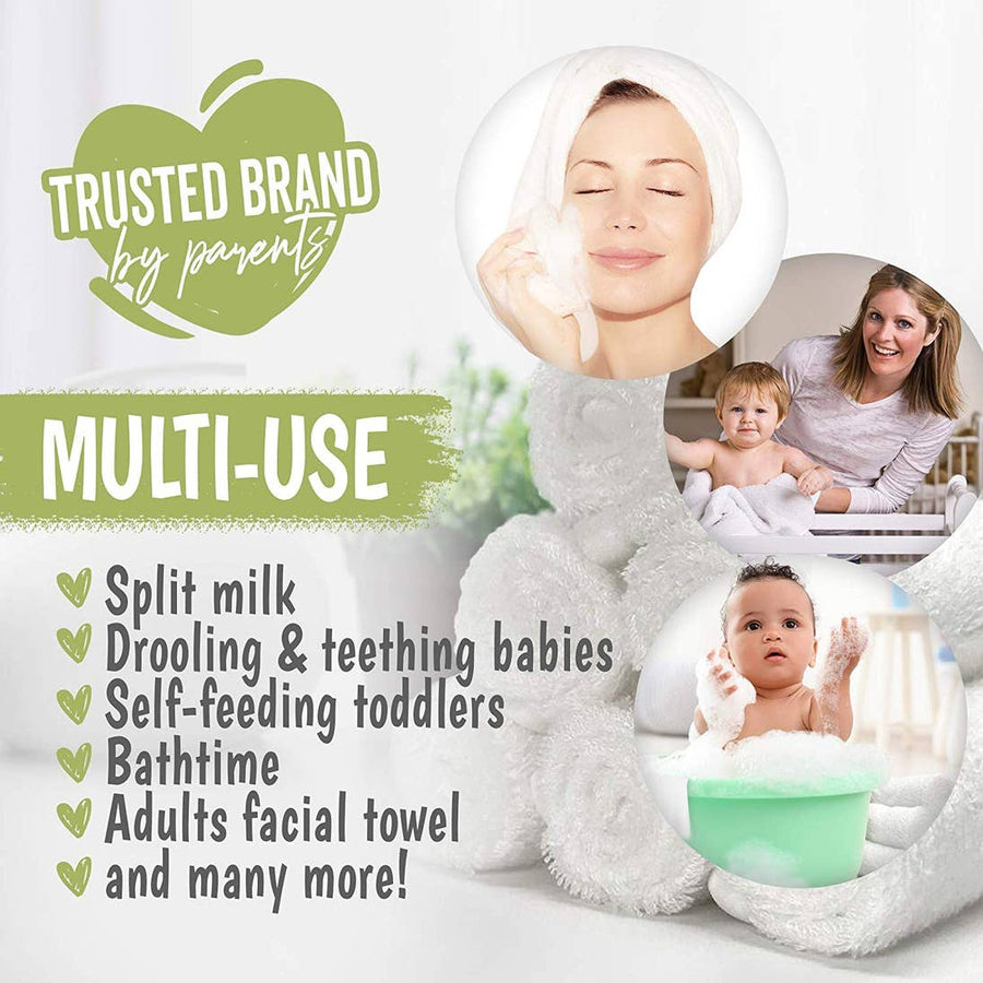 Deluxe Baby Washcloths - Soft White