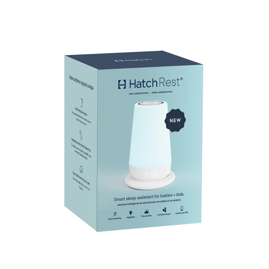 Hatch Rest+ 2nd Gen Sound Machine, Night Light, Time to Rise, with Battery