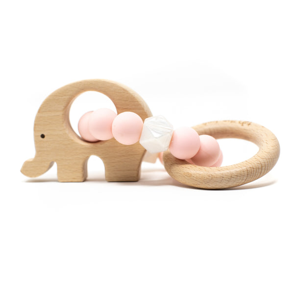 Elephant Teething Rattle - Various Colors