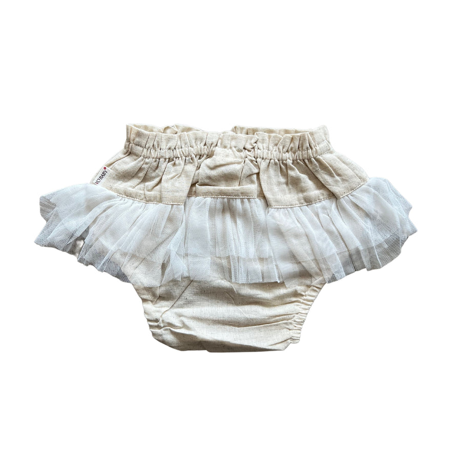 White Tulle Diaper Cover - Linen