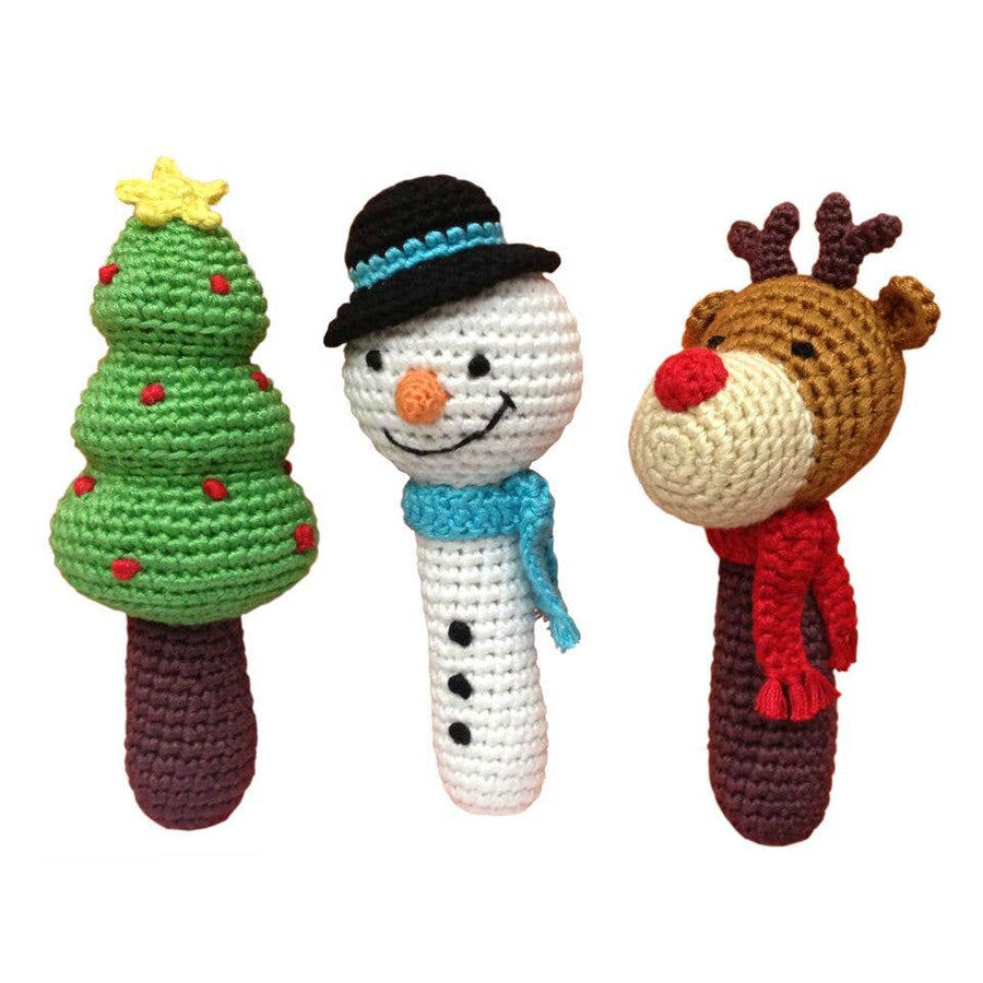 Hand Crocheted Holiday Rattle - Various Designs