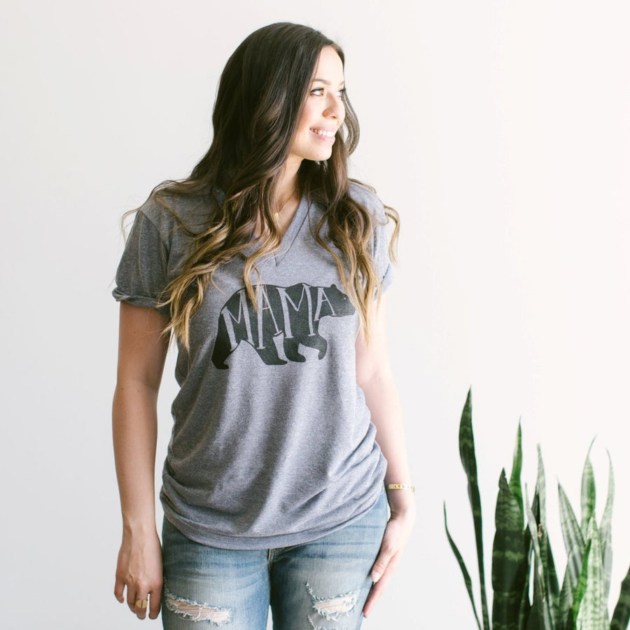 Mama Bear Adult V Neck Tee