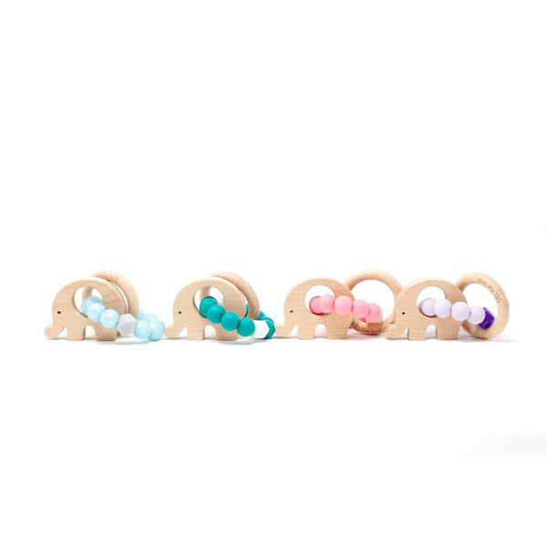 Elephant Teething Rattle - Various Colors