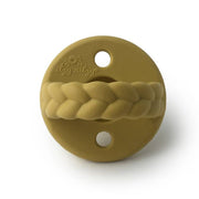Braid Sweetie Soother Pacifiers - 2 Pack - Dark Grey & Mustard