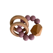 Hayes Silicone & Wood Teether Ring - Various