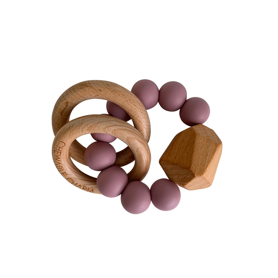 Hayes Silicone & Wood Teether Ring - Various