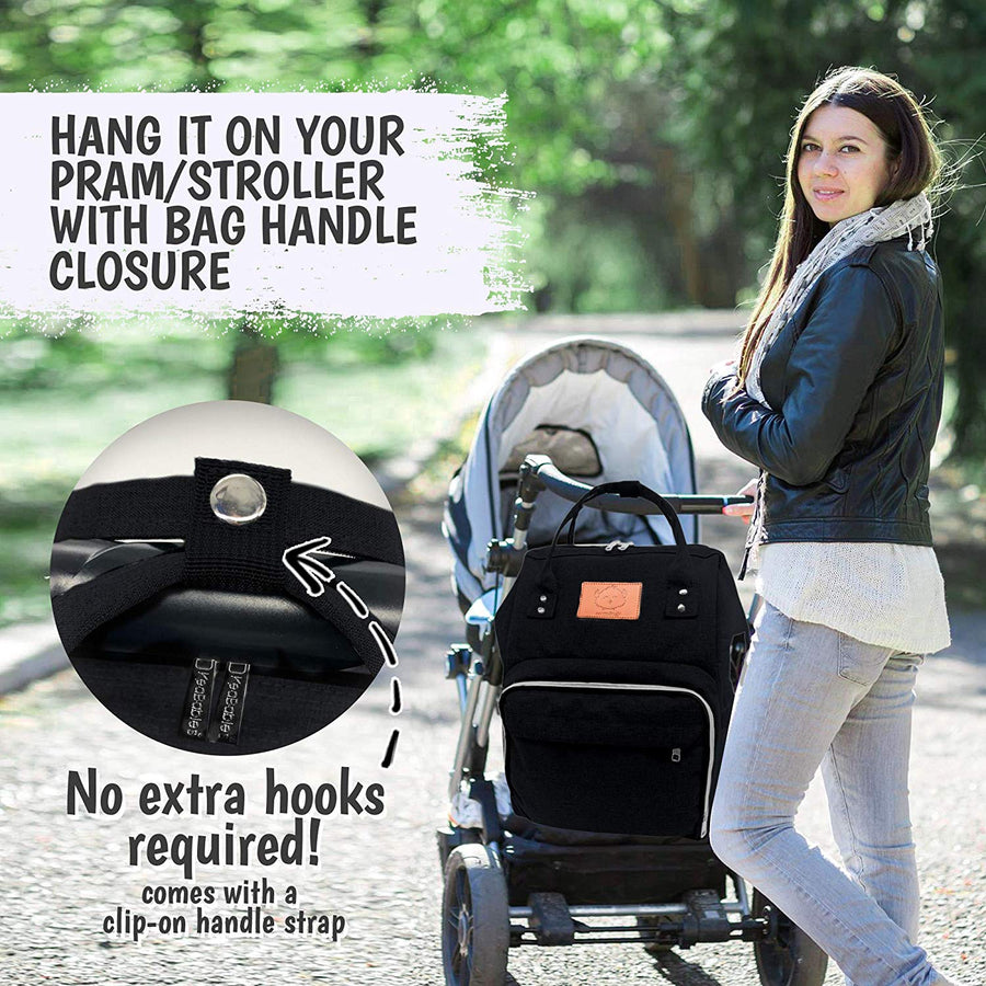 Original Diaper Backpack with Changing Pad - Trendy Black