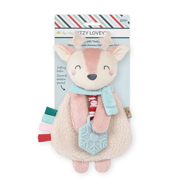 Itzy Lovey™ Holiday Pink Reindeer Plush + Teether Toy