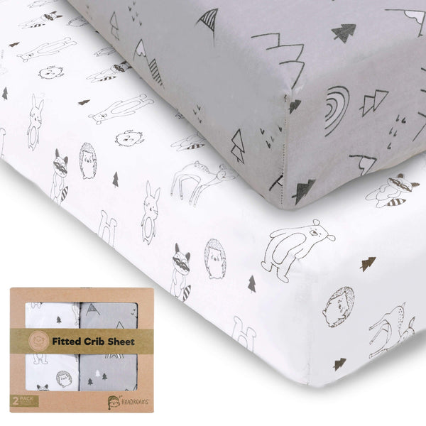 Organic Fitted Crib Sheet Woodland - Set of 2