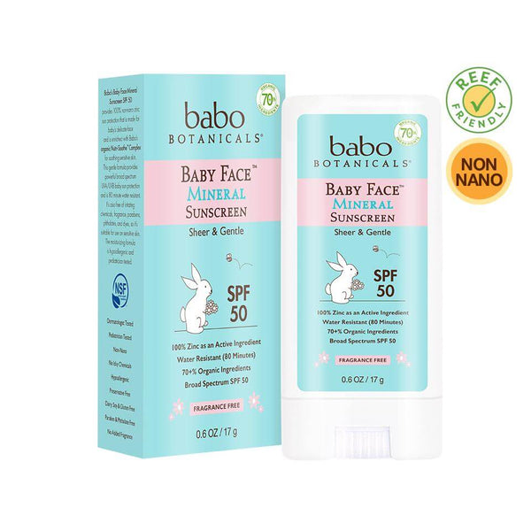 Fragrance Free SPF 50 Baby Face Mineral Sunscreen Stick