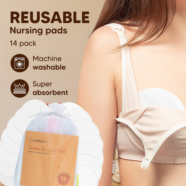 Organic Nursing Pads - Soft White, Large 4.8"